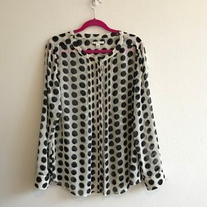 Banana Republic polka dot button up blouse